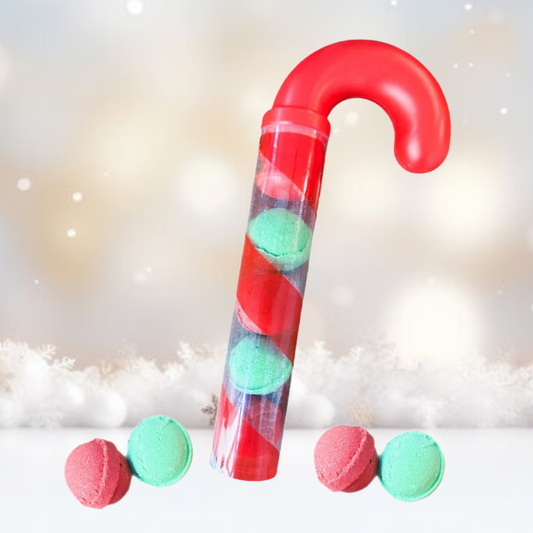 Candy Cane Mini Bath Bombs