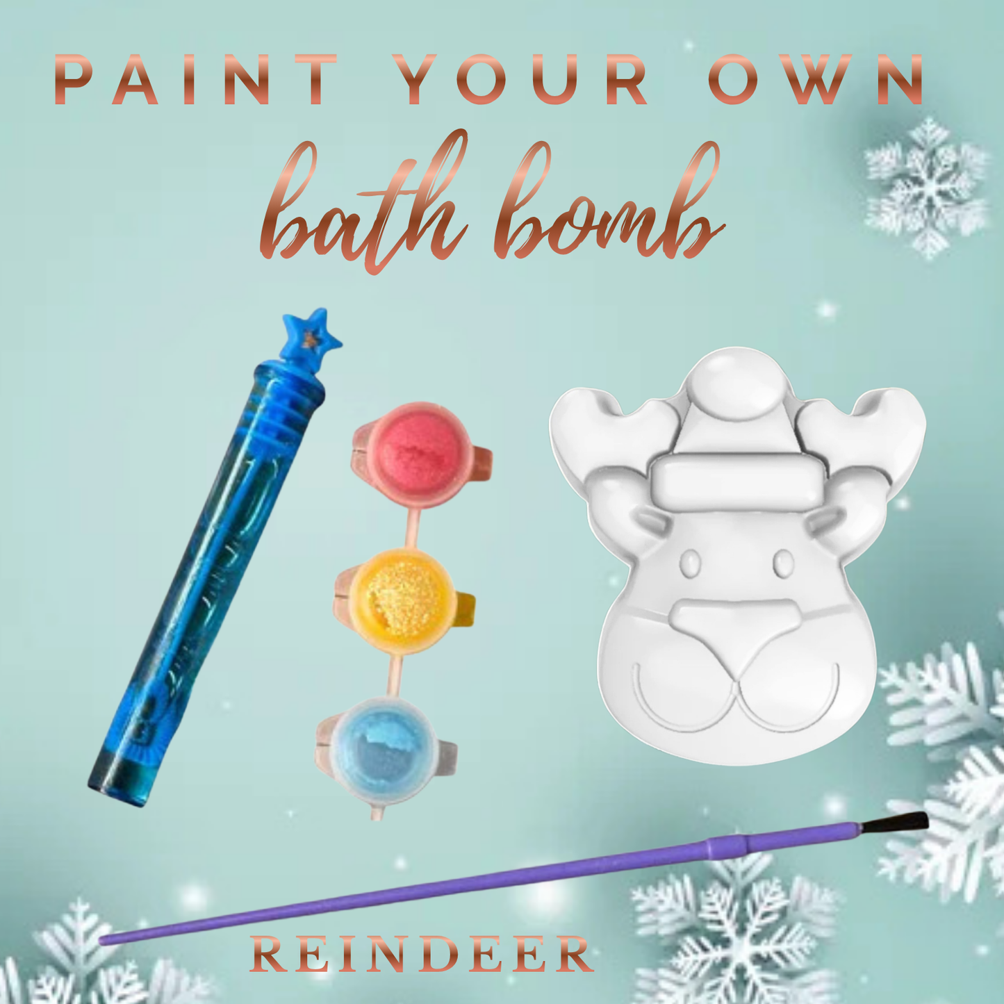 PAINT YOUR OWN REINDEER BATH BOMB