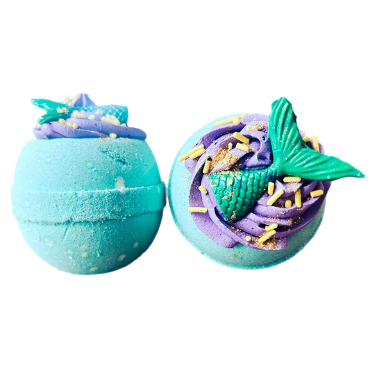 Mermaid Kisses Bath Bomb w/Bubble Frosting + Soap