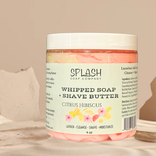 Citrus Hibiscus Whipped Soap + Shave Butter