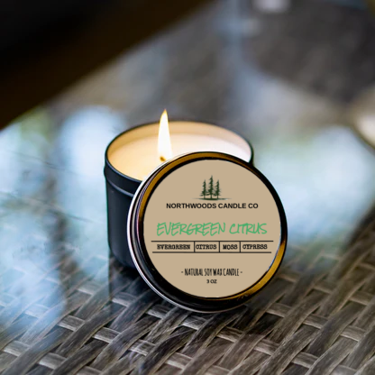 Evergreen Citrus Candle- Classic Collection