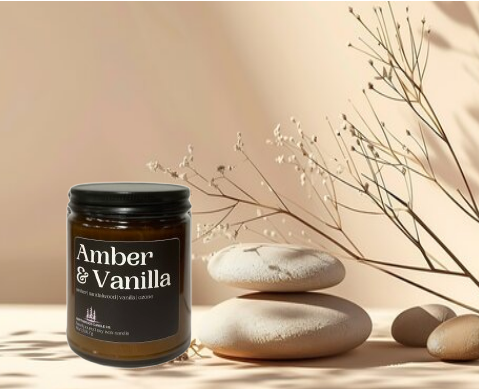 Amber & Vanilla Candle - Rustic Cabin Collection