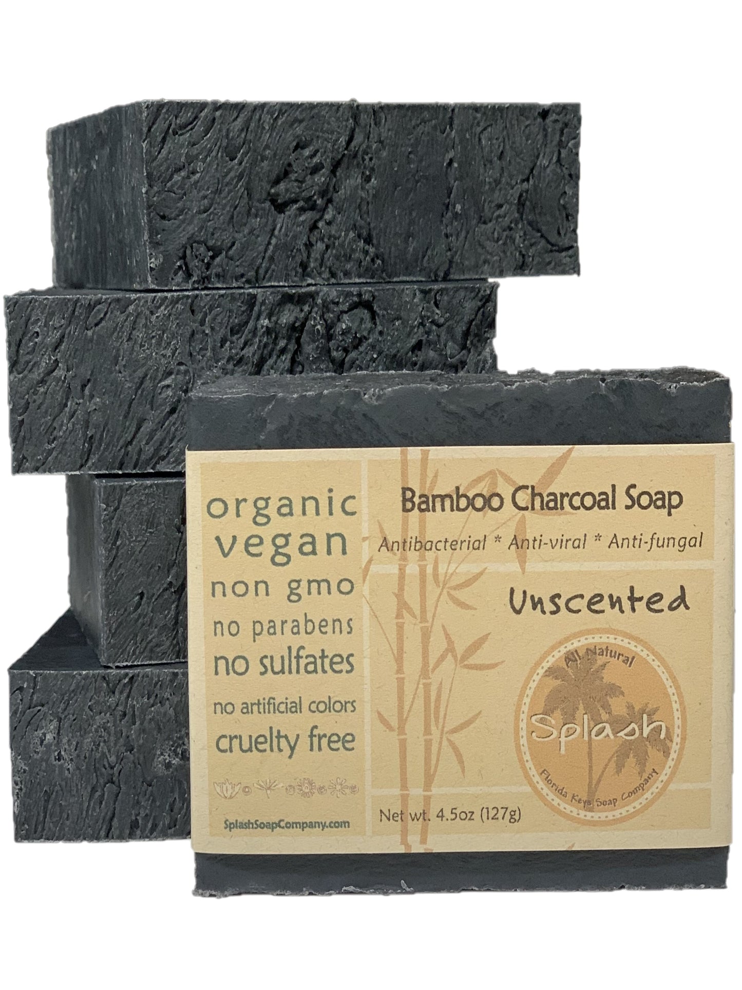 Unscented Bamboo Charcoal Soap - Splash Soap Company