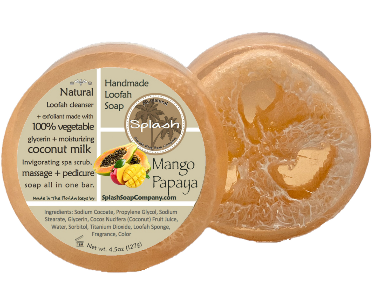 Mango Papaya Loofah Soap - Splash Soap Company